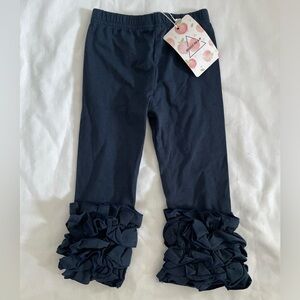 Hoolchean Baby Girl Navy Blue Ruffle Leggings 3-6 Months NWT